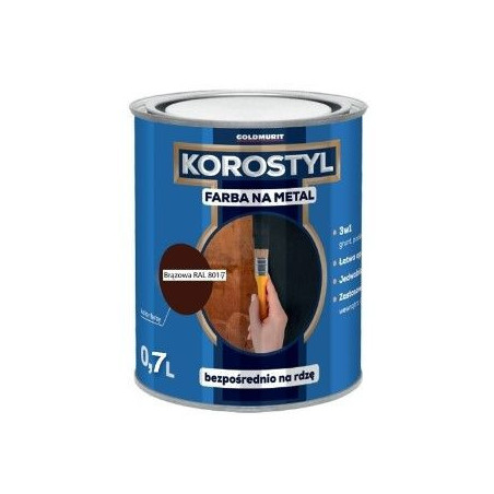 Farba Na Metal Korostyl Brązowy Czekoladowy 8017 0,7L Goldmurit