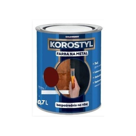 Farba Na Metal Korostyl Czerwony Ciemny Połysk 3000 0,7L Goldmurit