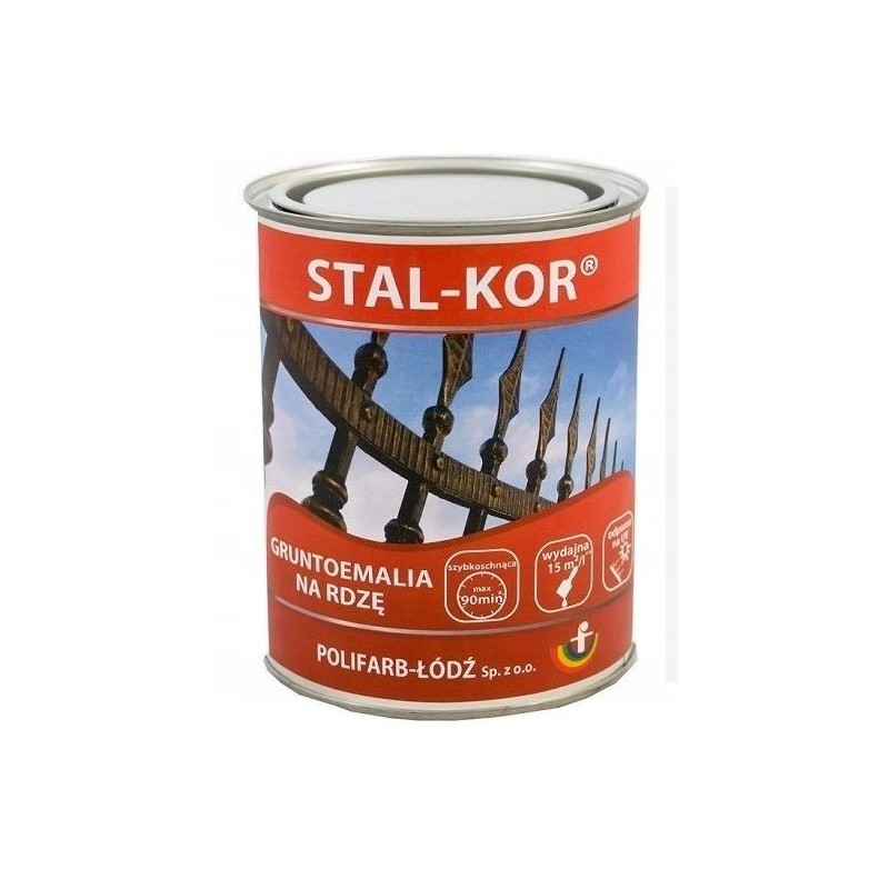 Gruntoemalia Stal-Kor RAL 9005 Płółmat 0,8L Polifarb-Łódź Gruntoemalia Stal-Kor RAL 9005 Płółmat 0,8L Polifarb-Łódź