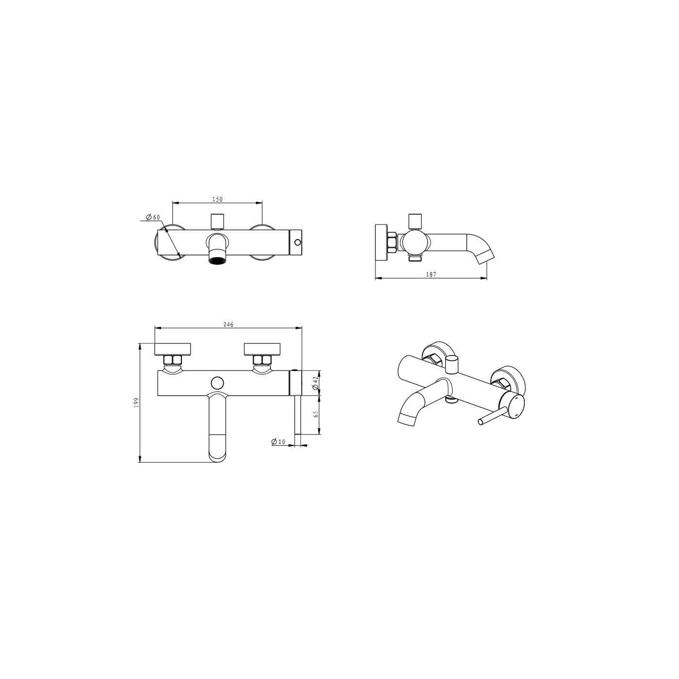 Zestaw Bateria Wannowa + Zestaw Prysznicowy Fly Chrom Emporia Zestaw Bateria Wannowa + Zestaw Prysznicowy Fly Chrom Emporia
