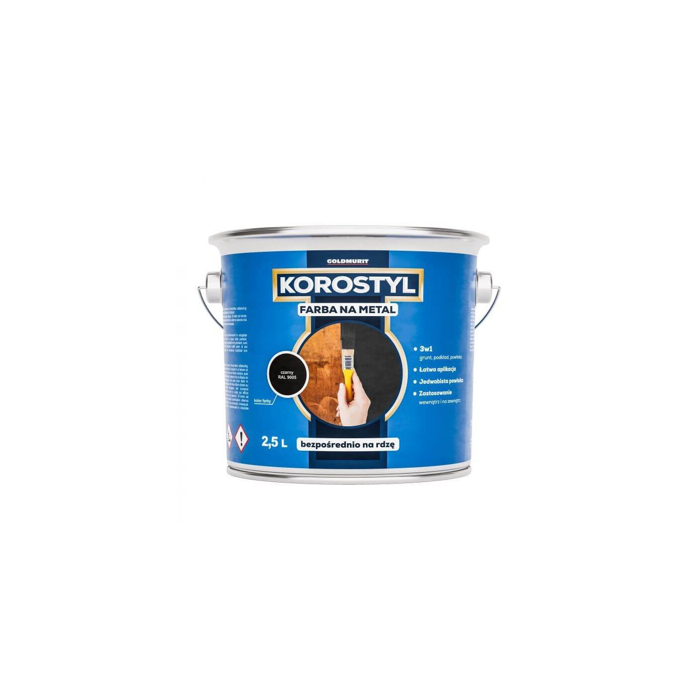Farba Na Metal 3W1 Korostyl Brązowy RAL 8016 2,5L Goldmurit Farba Na Metal 3W1 Korostyl Brązowy RAL 8016 2,5L Goldmurit