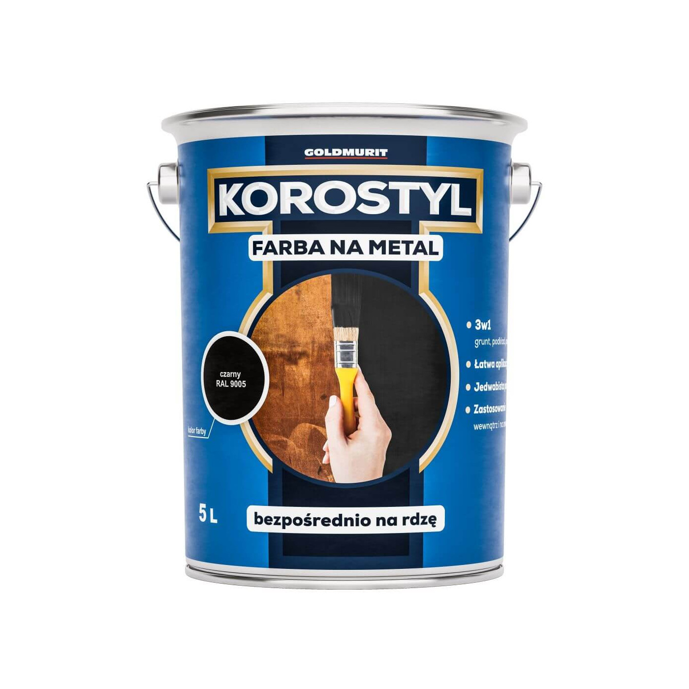Farba Na Metal 3W1 Korostyl Biały RAL 9010 5L Goldmurit Farba Na Metal 3W1 Korostyl Biały RAL 9010 5L Goldmurit