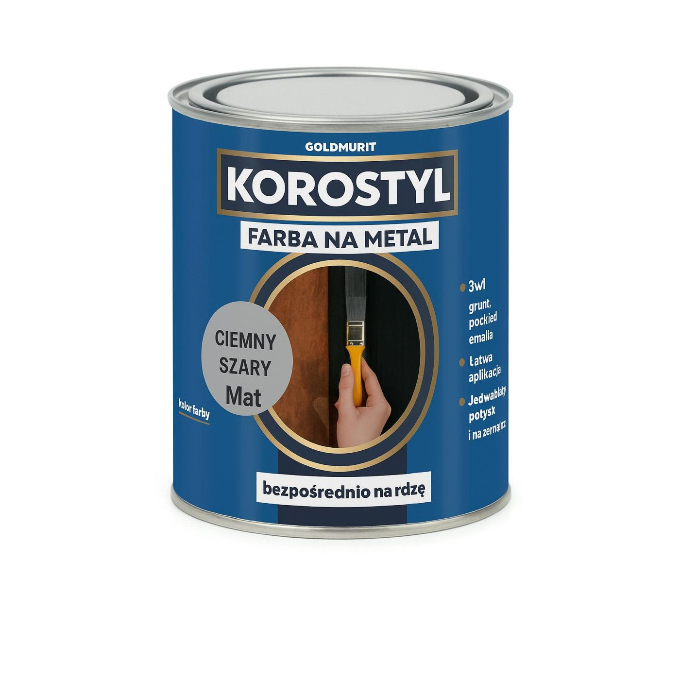 Farba Na Metal 3W1 Korostyl Ciemny Szary Mat 7015 0,7L Goldmurit Farba Na Metal 3W1 Korostyl Ciemny Szary Mat 7015 0,7L Goldmurit