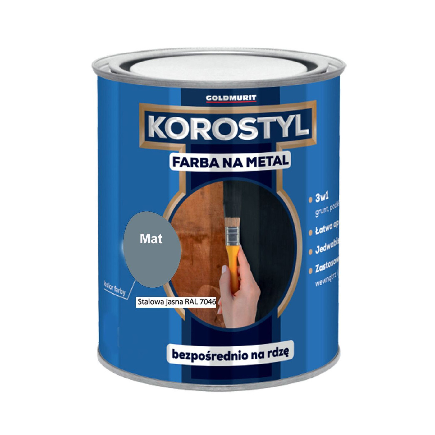 Farba Na Metal 3W1 Korostyl Stalowy 7046 0,7L Goldmurit Farba Na Metal 3W1 Korostyl Stalowy 7046 0,7L Goldmurit