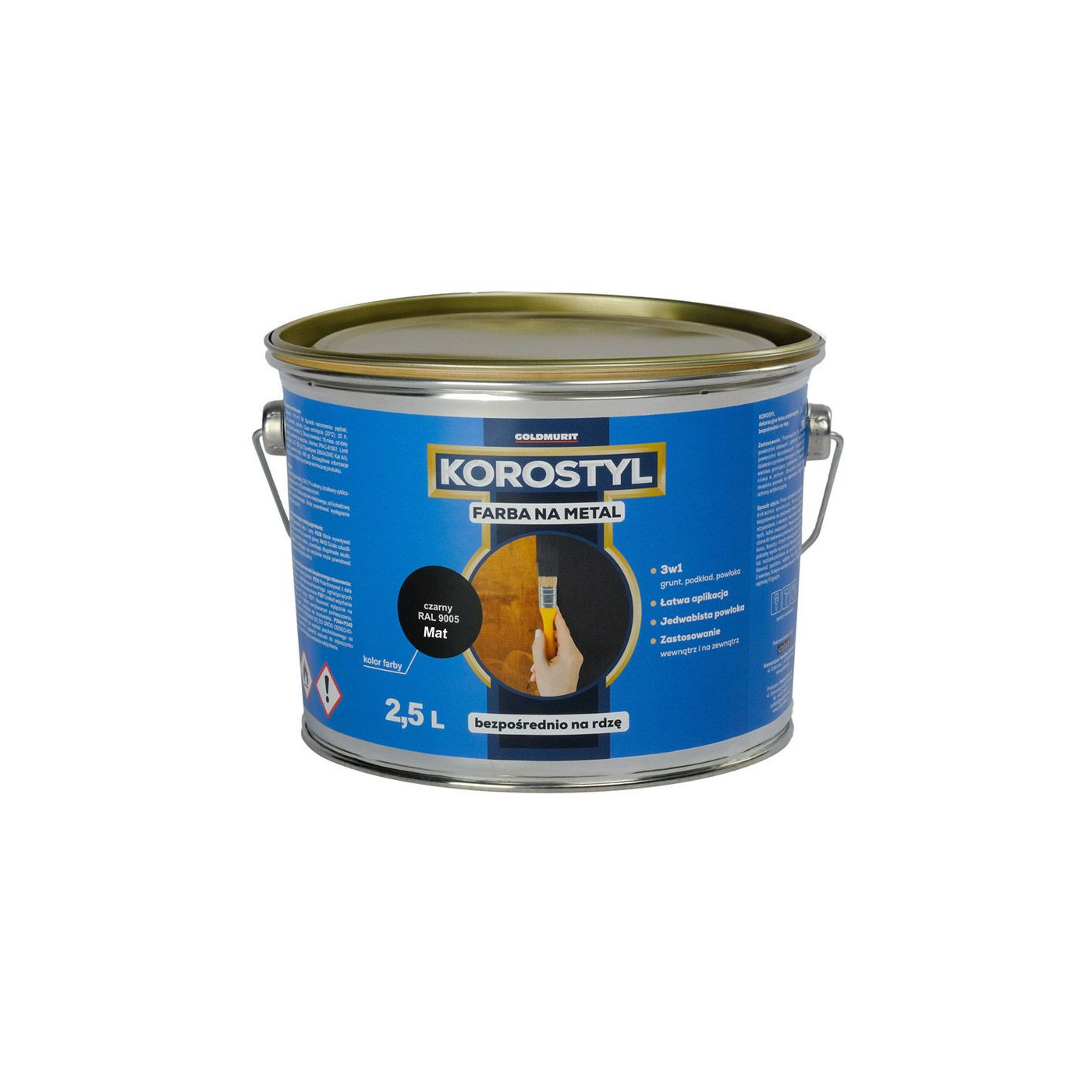 Farba Na Metal 3W1 Korostyl Czarny Mat 9005 2,5L Goldmurit Farba Na Metal 3W1 Korostyl Czarny Mat 9005 2,5L Goldmurit