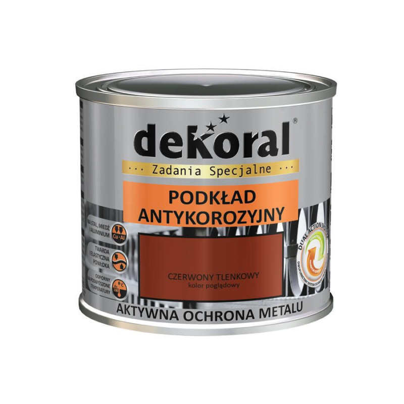 Podkład Antykorozyjny Czerwony Tlenkowy 0,5L Dekoral Podkład Antykorozyjny Czerwony Tlenkowy 0,5L Dekoral