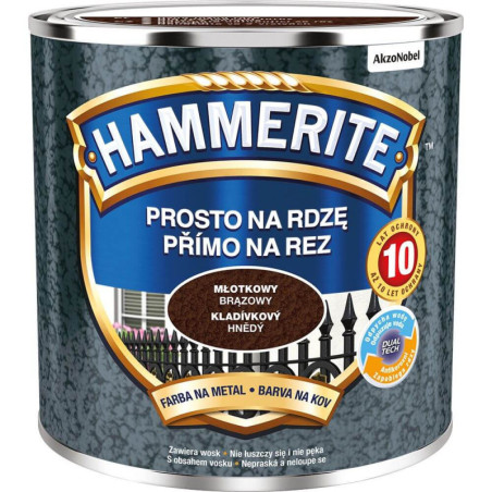 Farba Prosto Na Rdzę Młotkowy Brązowy 0.25L Hammerite
