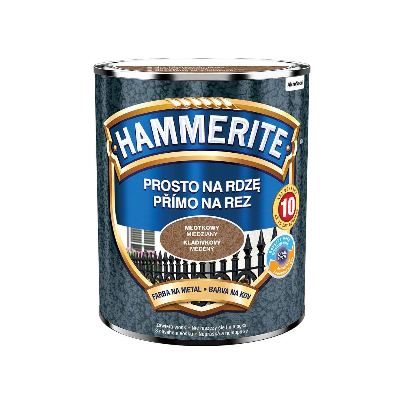 Farba Prosto Na Rdzę Młotkowy Miedziany 0.7L Hammerite Farba Prosto Na Rdzę Młotkowy Miedziany 0.7L Hammerite