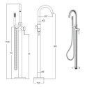 Bateria Wannowa Veo Wolnostojąca Złoto BW-VII-ZL Besco Bateria Wannowa Veo Wolnostojąca Złoto BW-VII-ZL Besco