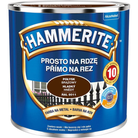 Farba Prosto Na Rdzę Połysk Brązowy 0.25L Hammerite