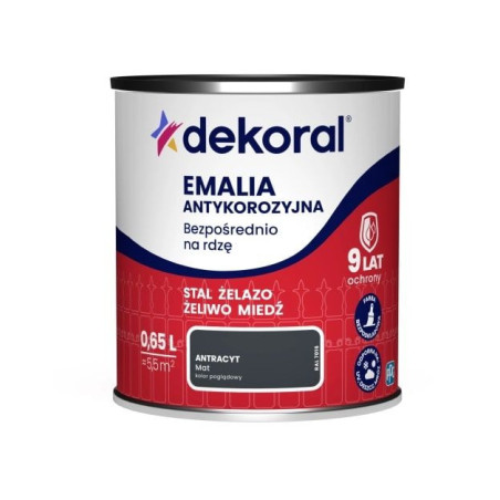 Emalia Antykorozyjna Antracyt Mat 0,65L RAL 7016 Dekoral
