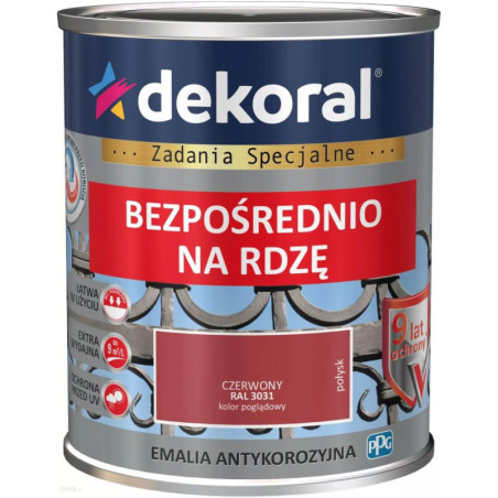 Emalia Antykorozyjna Czerwony Połysk 0.65L RAL 3031 Dekoral