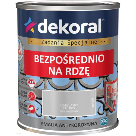 Emalia Antykorozyjna Szary Jasny 0.65L Połysk RAL 7035 Dekoral