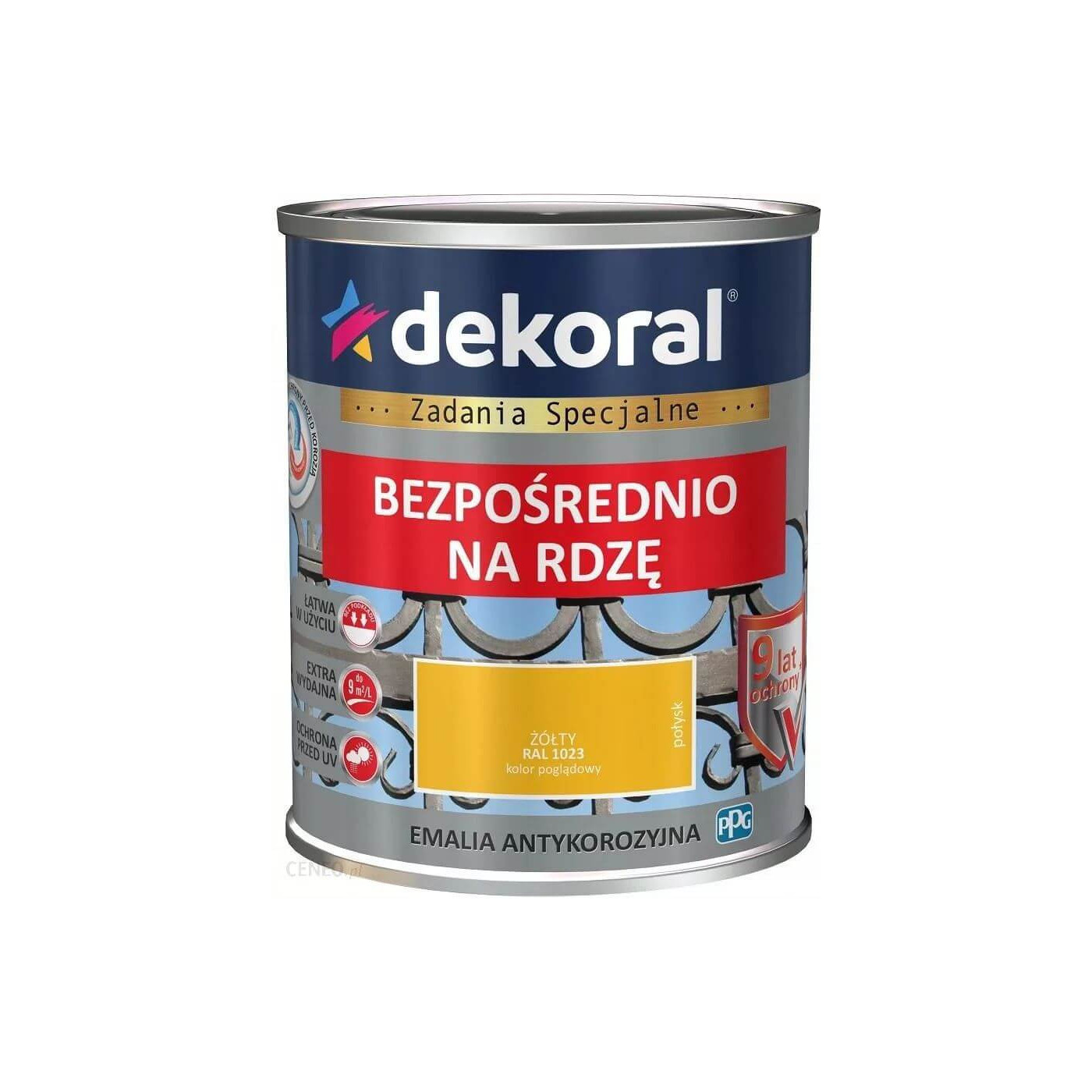 Emalia Antykorozyjna Żółty 0.65L Połysk RAL 1023 Dekoral Emalia Antykorozyjna Żółty 0.65L Połysk RAL 1023 Dekoral