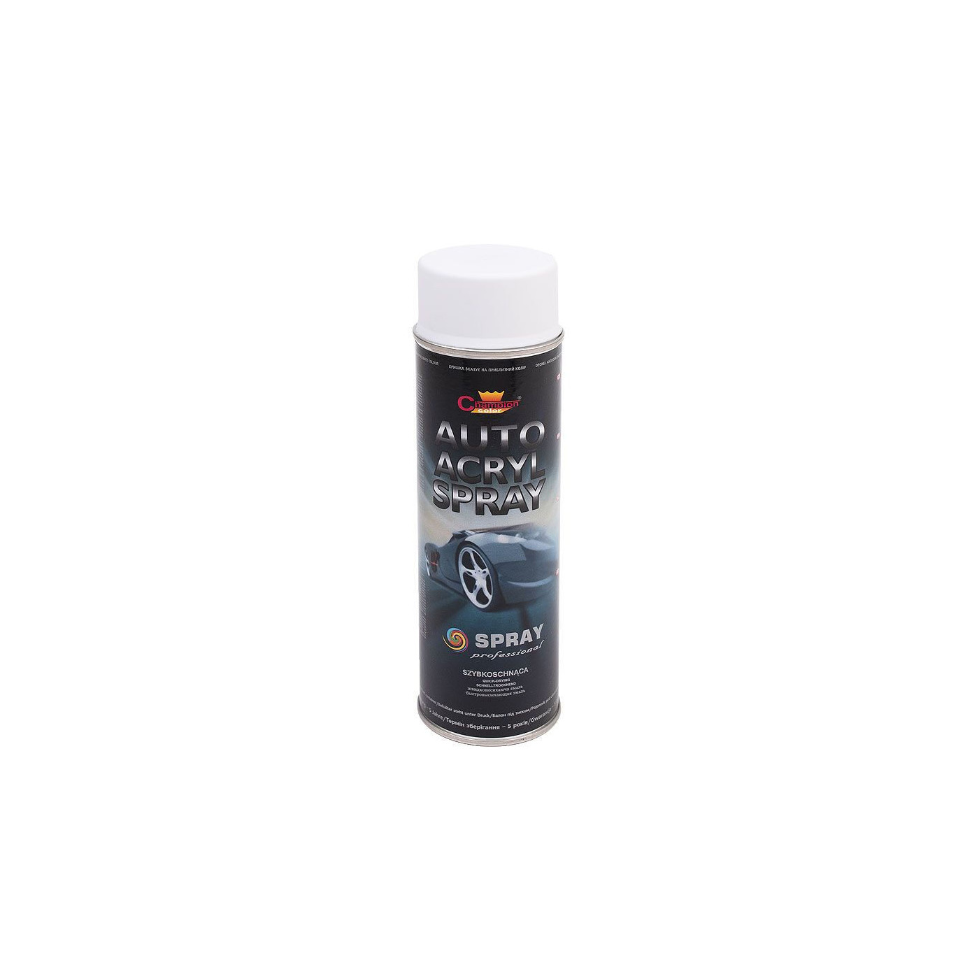 Spray Auto Acryl Biały Mat 500 ml Champion Spray Auto Acryl Biały Mat 500 ml Champion
