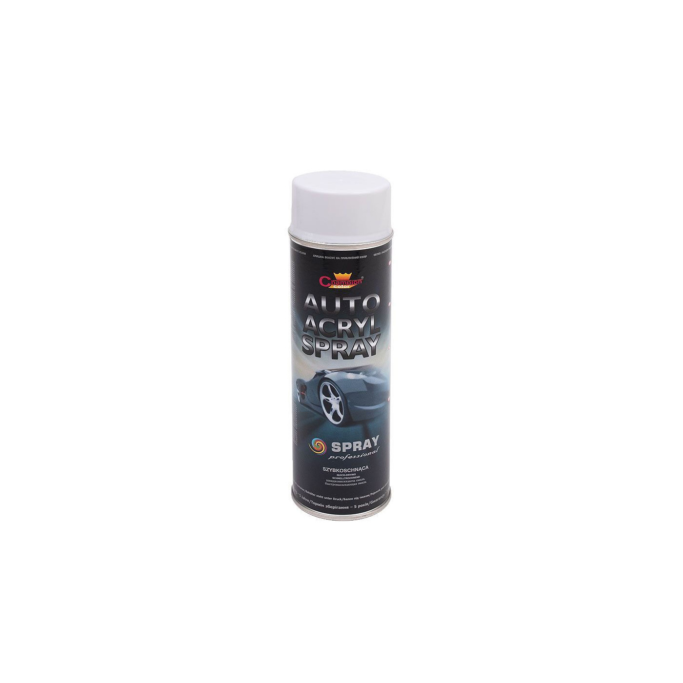 Spray Auto Acryl Biały Połysk 500 ml Champion Spray Auto Acryl Biały Połysk 500 ml Champion
