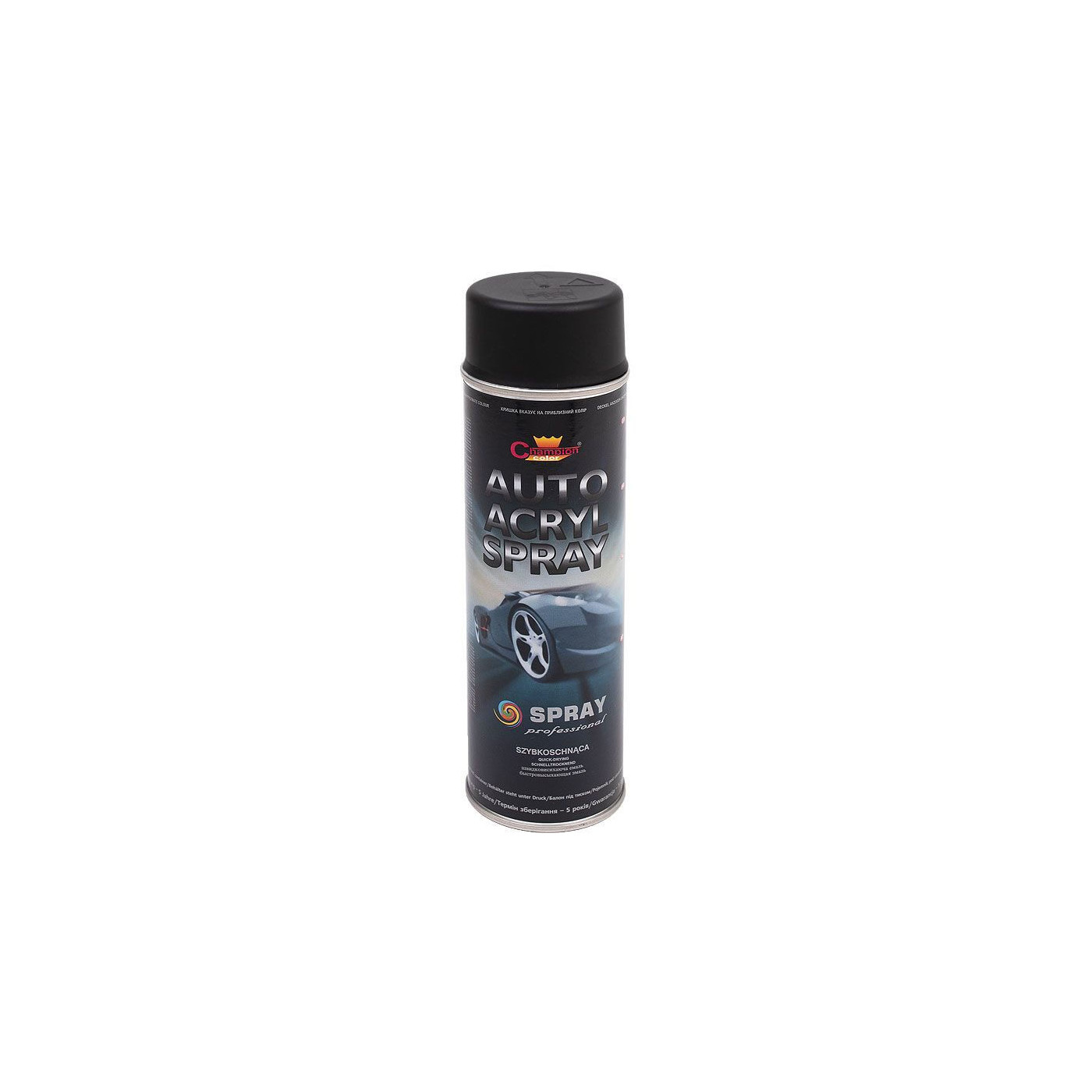 Spray Auto Acryl Czarny Mat 500 ml Champion Spray Auto Acryl Czarny Mat 500 ml Champion