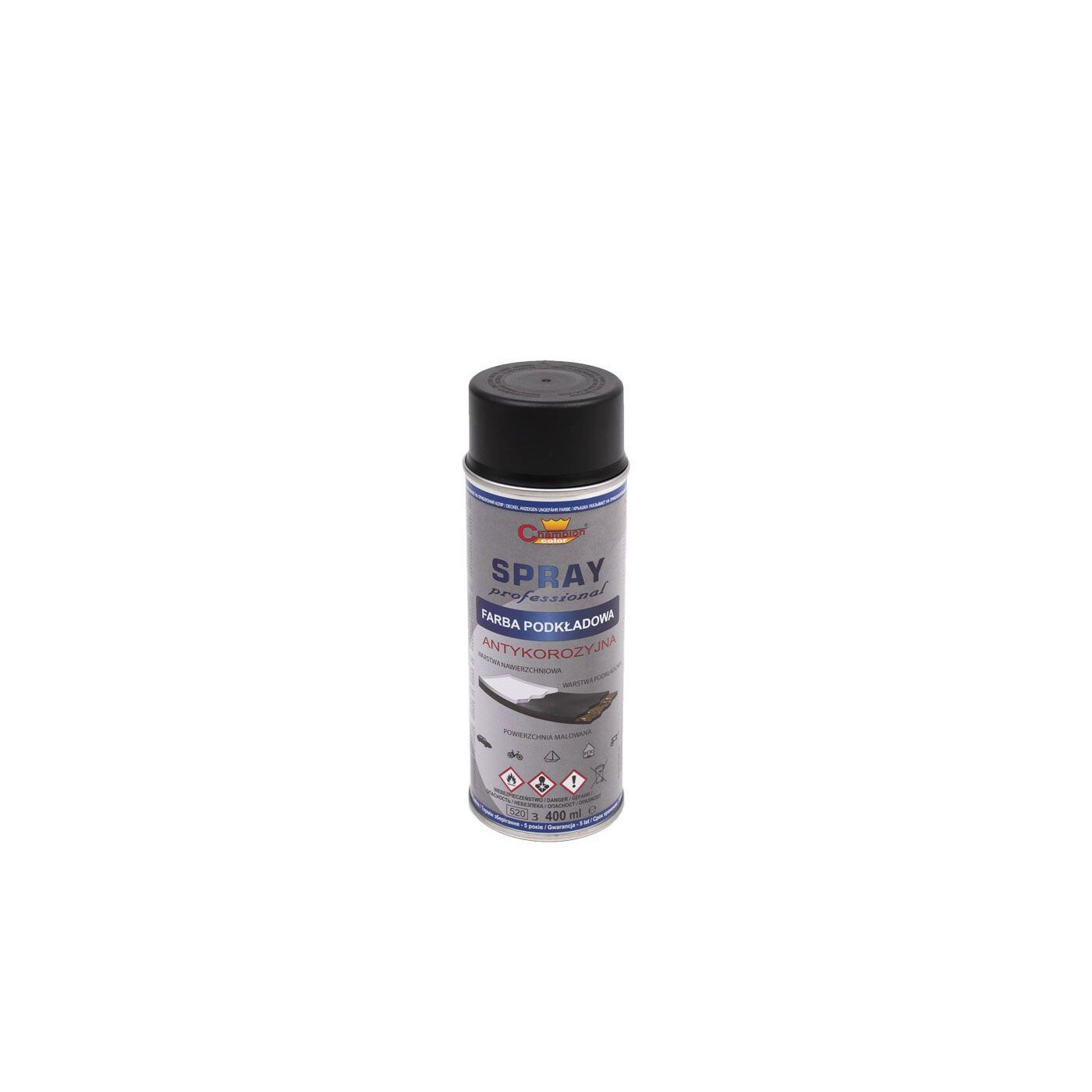 Spray Podkład Czarny Ral 9011 400 ml Champion Spray Podkład Czarny Ral 9011 400 ml Champion