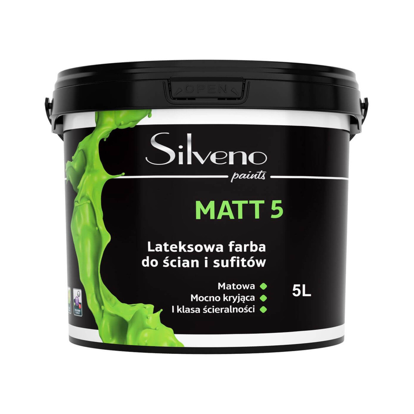 Farba Lateksowa Matt 5 Baza 1 5L Silveno Farba Lateksowa Matt 5 Baza 1 5L Silveno