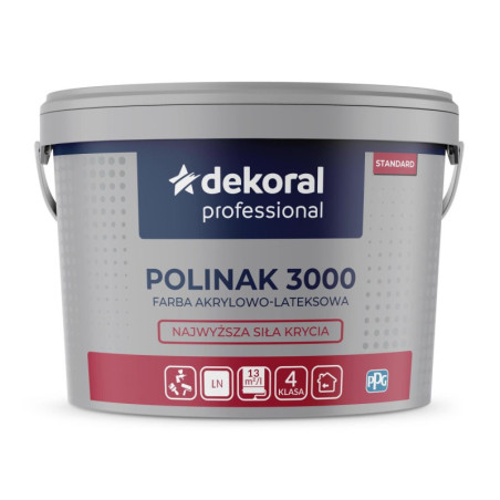 Farba Akrylowo-Lateksowa Professional Polinak 3000 9,75L Baza LN Dekoral