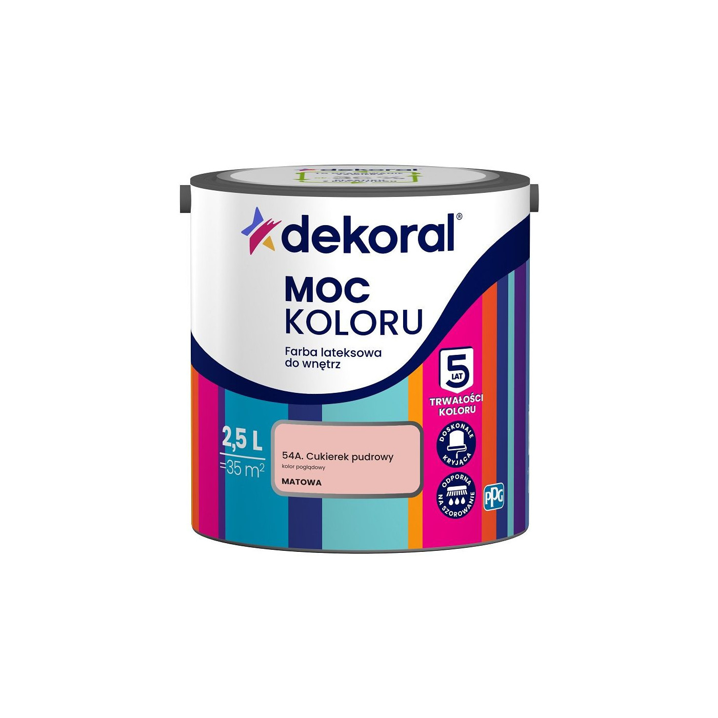 Farba Lateksowa Moc Koloru Cukierek Pudrowy 2,5l Dekoral Farba Lateksowa Moc Koloru Cukierek Pudrowy 2,5l Dekoral