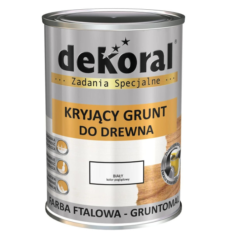 Ftalowy Grunt Gruntomal Biały 0,9L Dekoral Ftalowy Grunt Gruntomal Biały 0,9L Dekoral