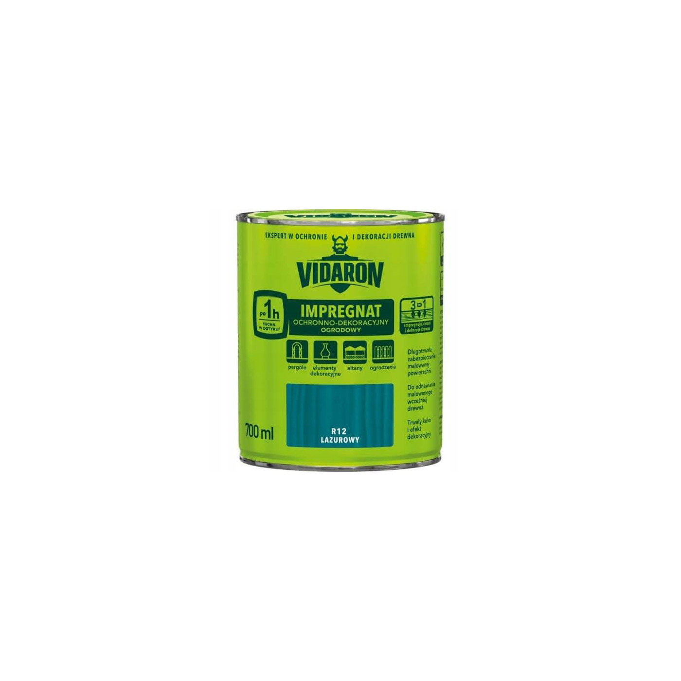 Impregnat Ochronno Dekoracyjny Ogrodowy Lazurowy R12 700 ml Vidaron Impregnat Ochronno Dekoracyjny Ogrodowy Lazurowy R12 700 ml Vidaron