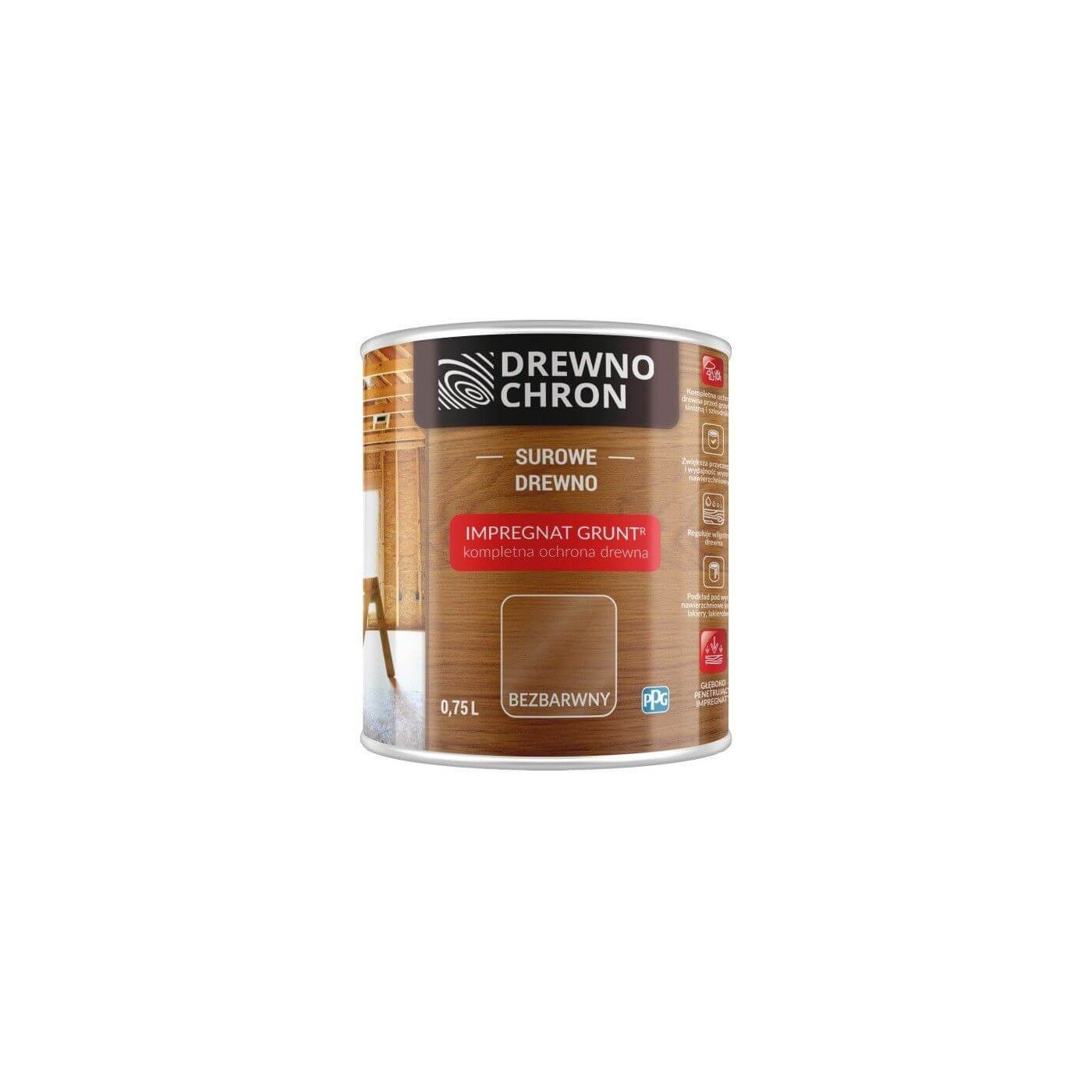 Impregnat Grunt Bezbarwny 0,75L Drewnochron Impregnat Grunt Bezbarwny 0,75L Drewnochron