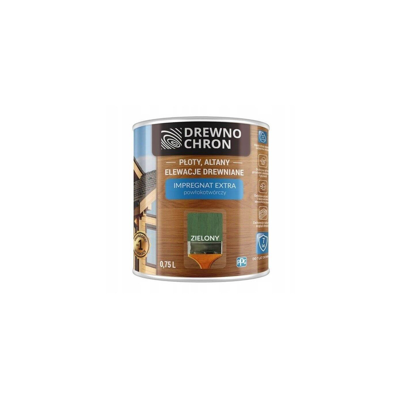 Impregnat Extra Powłokotwórczy Zielony 0,75L Drewnochron Impregnat Extra Powłokotwórczy Zielony 0,75L Drewnochron