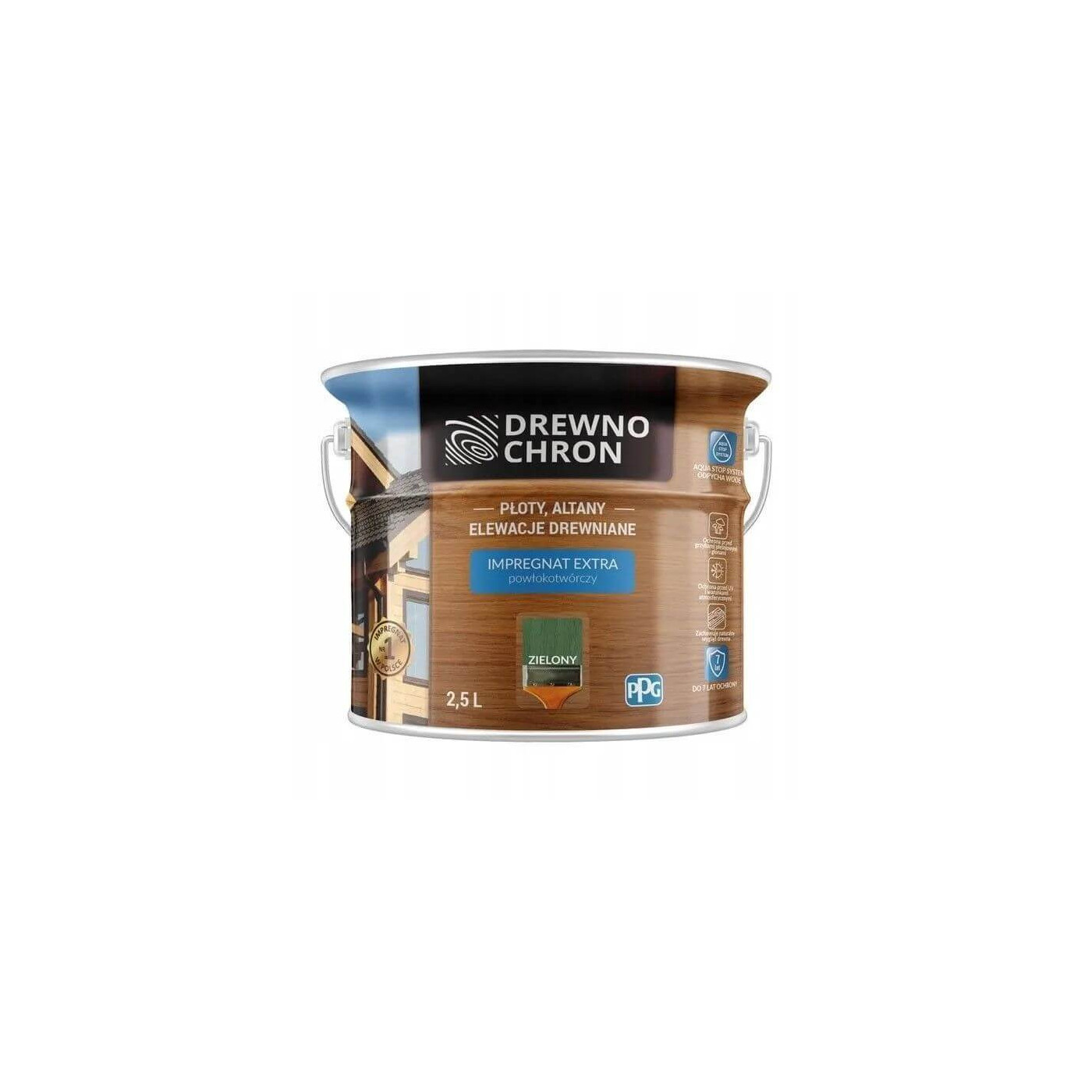 Impregnat Extra Powłokotwórczy Zielony 2,5L Drewnochron Impregnat Extra Powłokotwórczy Zielony 2,5L Drewnochron