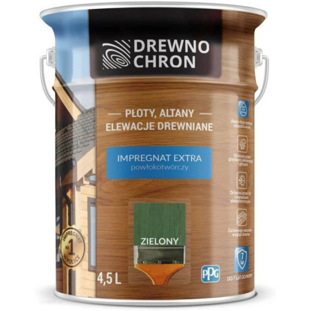 Impregnat Extra Powłokotwórczy Zielony 4,5L Drewnochron