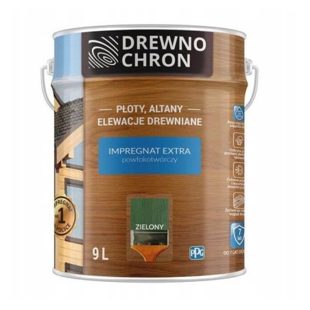 Impregnat Extra Powłokotwórczy Zielony 9L Drewnochron