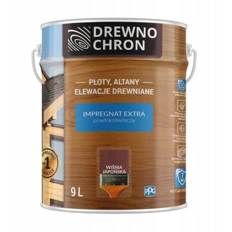 Impregnat Extra Powłokotwórczy Wiśnia Japońska 9L Drewnochron