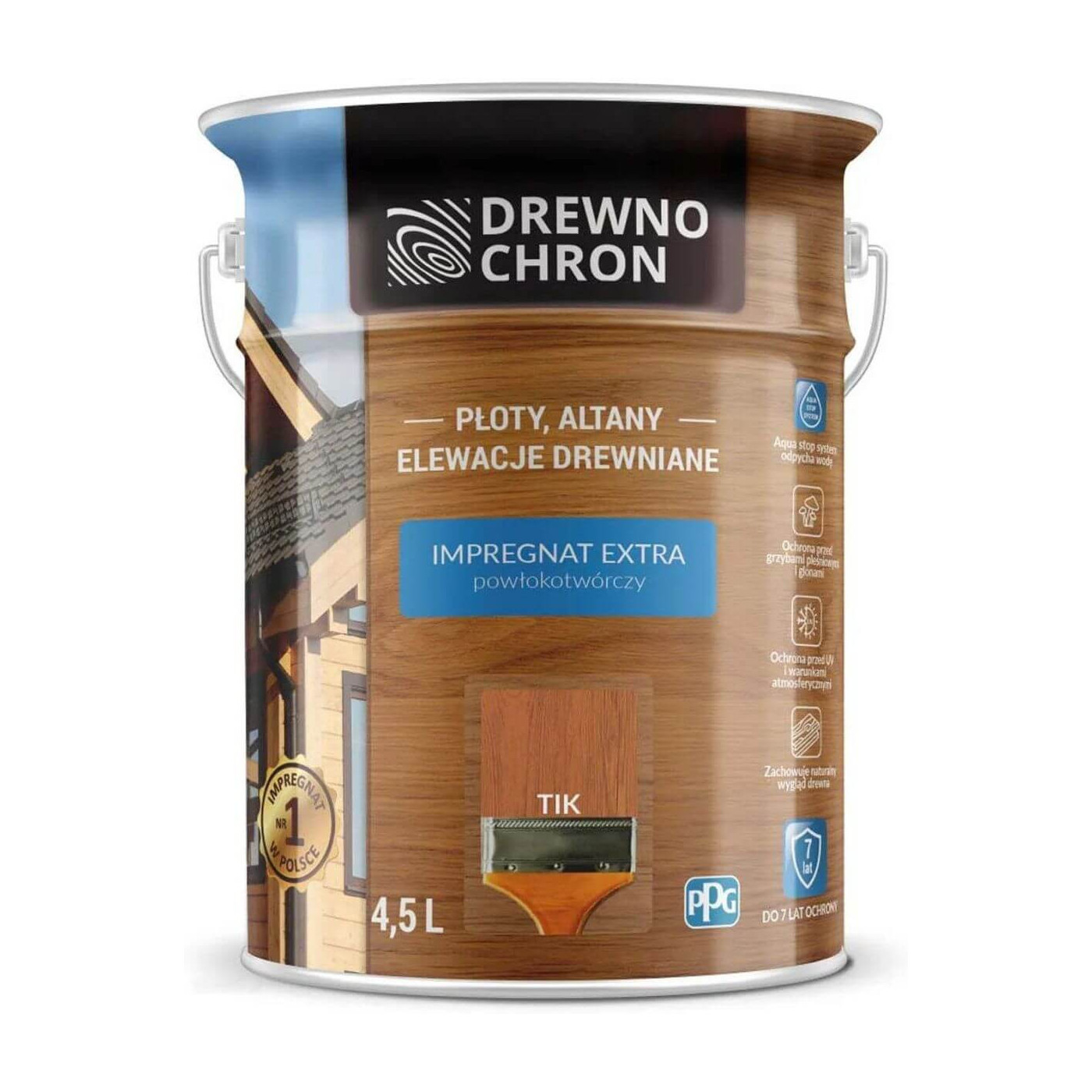 Impregnat Extra Powłokotwórczy Tik 4,5L Drewnochron Impregnat Extra Powłokotwórczy Tik 4,5L Drewnochron