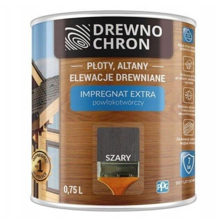 Impregnat Extra Powłokotwórczy Szary 0,75L Drewnochron