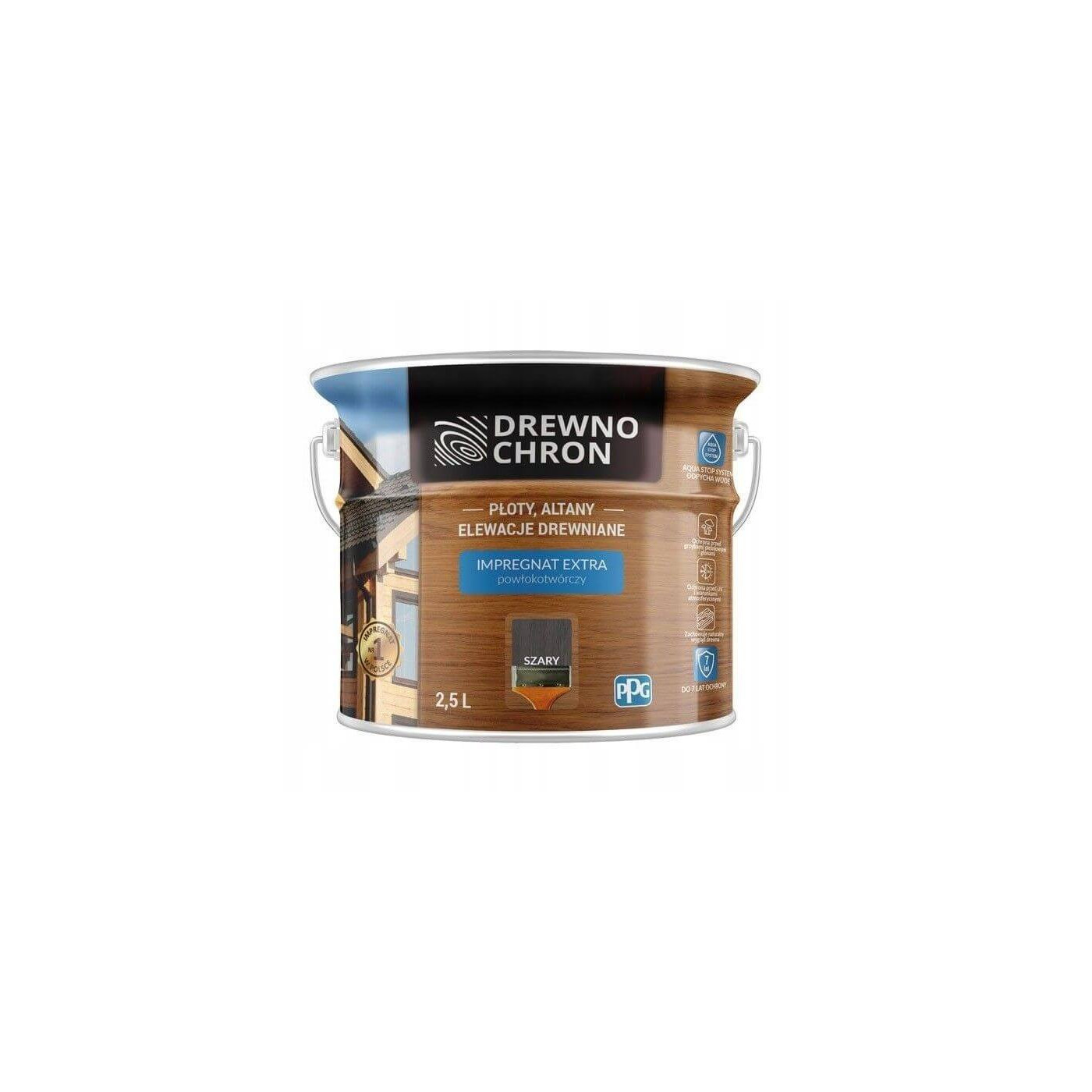 Impregnat Extra Powłokotwórczy Szary 2,5L Drewnochron Impregnat Extra Powłokotwórczy Szary 2,5L Drewnochron