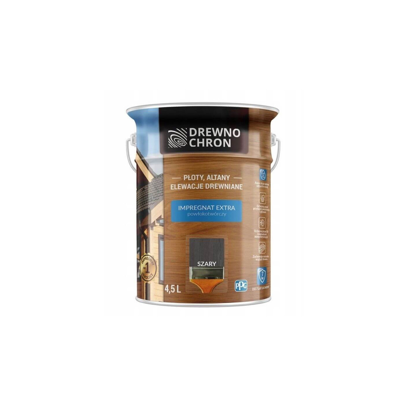 Impregnat Extra Powłokotwórczy Szary 4,5L Drewnochron Impregnat Extra Powłokotwórczy Szary 4,5L Drewnochron