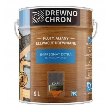 Impregnat Extra Powłokotwórczy Szary 9L Drewnochron