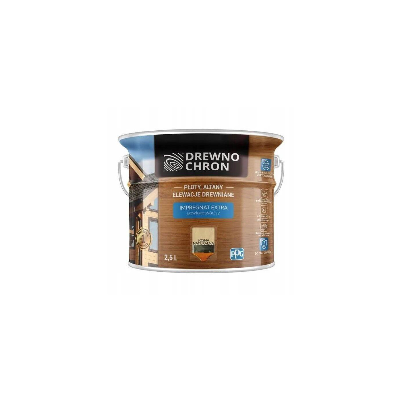 Impregnat Extra Powłokotwórczy Sosna Naturalna 2,5L Drewnochron Impregnat Extra Powłokotwórczy Sosna Naturalna 2,5L Drewnochron