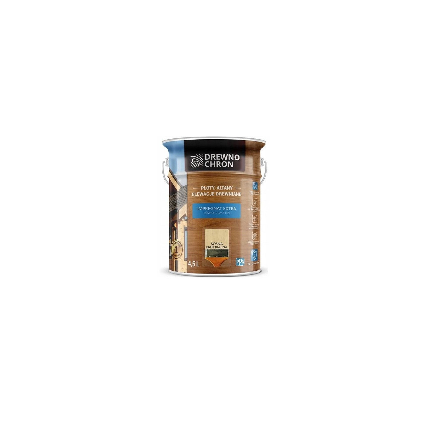 Impregnat Extra Powłokotwórczy Sosna Naturalna 4,5L Drewnochron Impregnat Extra Powłokotwórczy Sosna Naturalna 4,5L Drewnochron