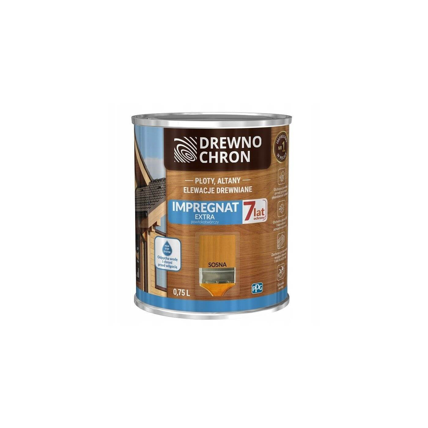 Impregnat Extra Powłokotwórczy Sosna 0,75L Drewnochron Impregnat Extra Powłokotwórczy Sosna 0,75L Drewnochron