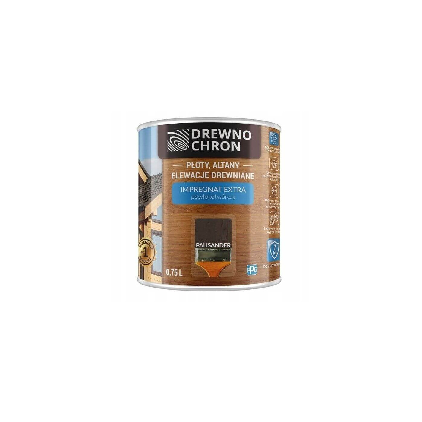 Impregnat Extra Powłokotwórczy Palisander Średni 0,75L Drewnochron Impregnat Extra Powłokotwórczy Palisander Średni 0,75L Drewnochron