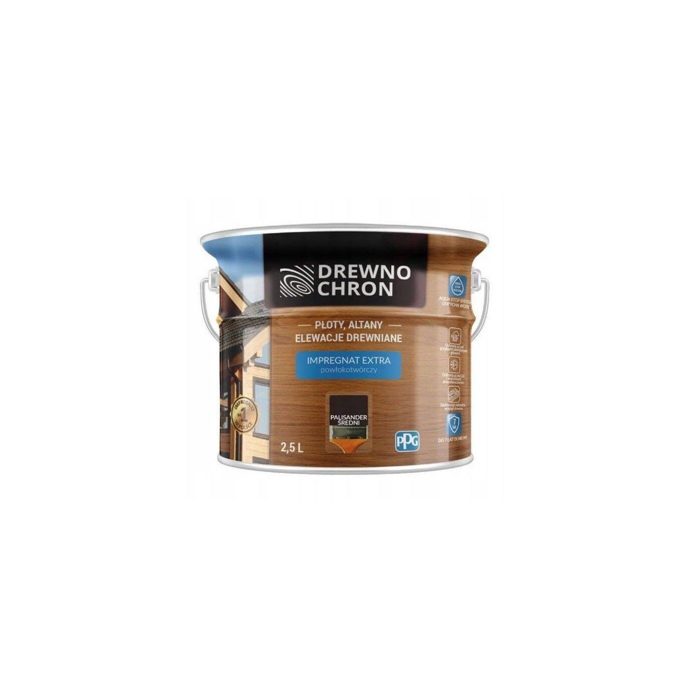 Impregnat Extra Powłokotwórczy Palisander Średni 2,5L Drewnochron Impregnat Extra Powłokotwórczy Palisander Średni 2,5L Drewnochron