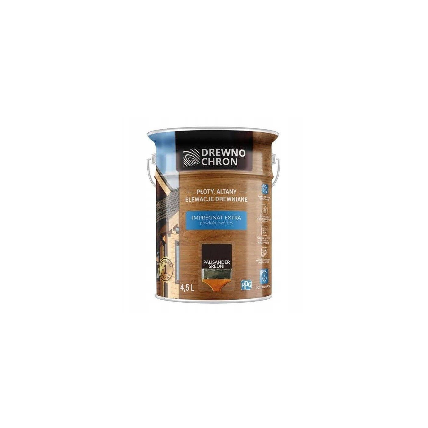 Impregnat Extra Powłokotwórczy Palisander Średni 4,5L Drewnochron Impregnat Extra Powłokotwórczy Palisander Średni 4,5L Drewnochron
