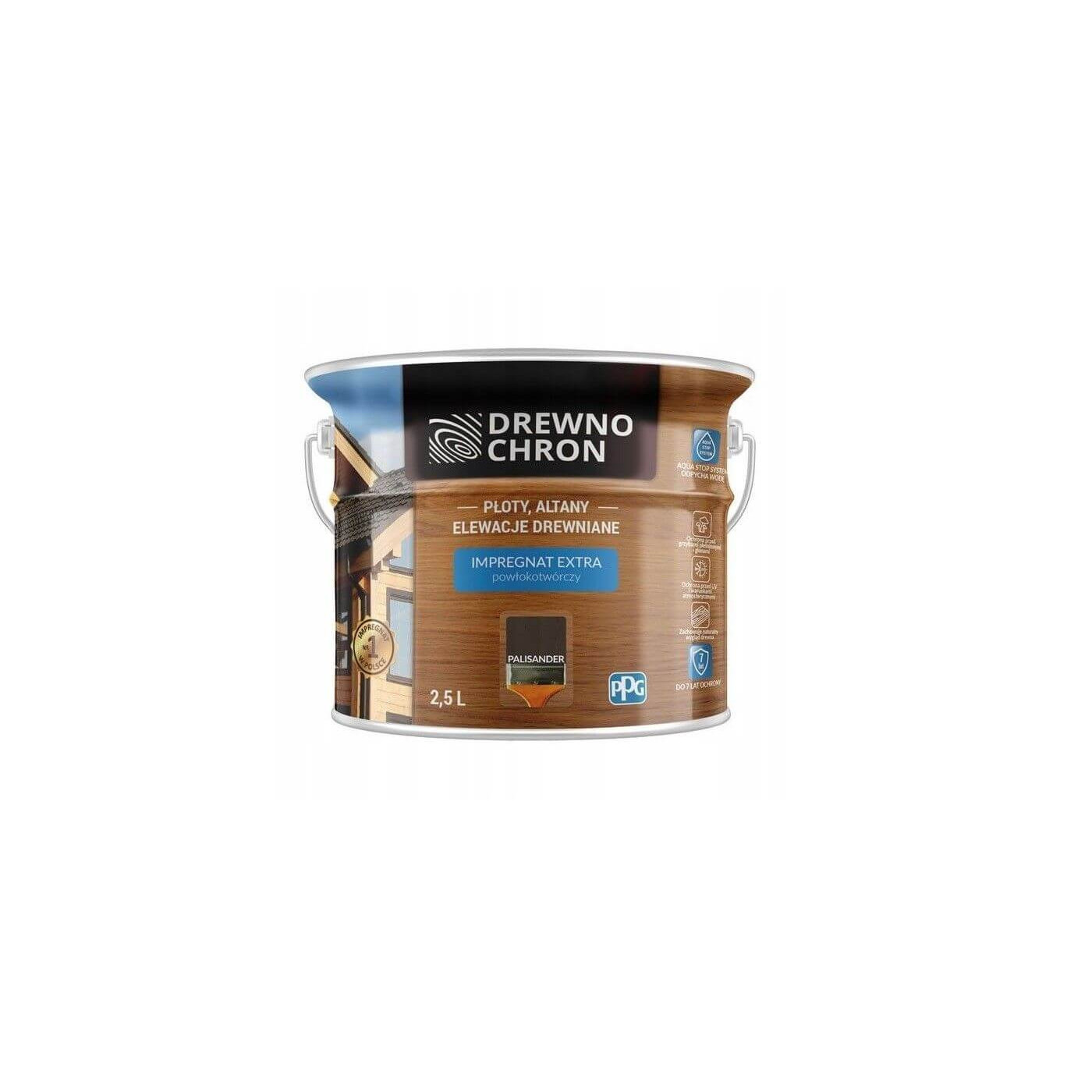 Impregnat Extra Powłokotwórczy Palisander 2,5L Drewnochron Impregnat Extra Powłokotwórczy Palisander 2,5L Drewnochron