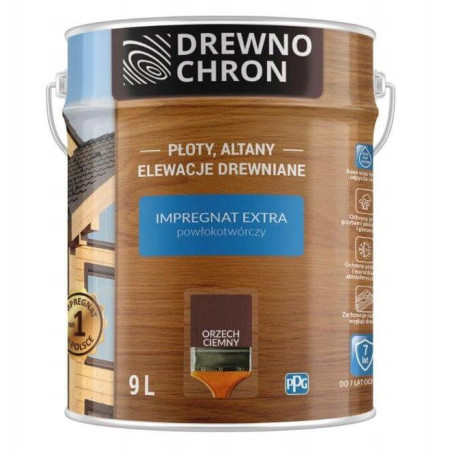 Impregnat Extra Powłokotwórczy Orzech Ciemny 9L Drewnochron