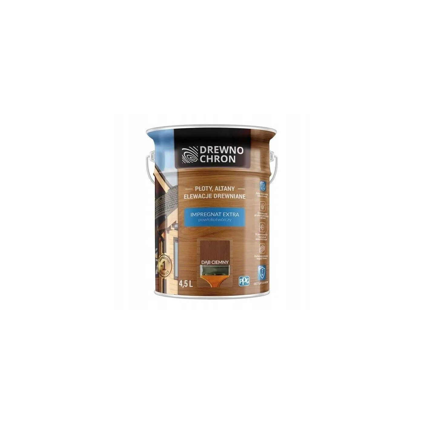 Impregnat Extra Powłokotwórczy Dąb Ciemny 4,5L Drewnochron Impregnat Extra Powłokotwórczy Dąb Ciemny 4,5L Drewnochron
