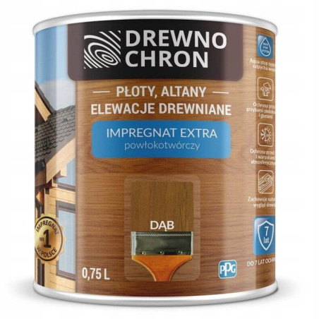 Impregnat Extra Powłokotwórczy Dąb 0,75L Drewnochron