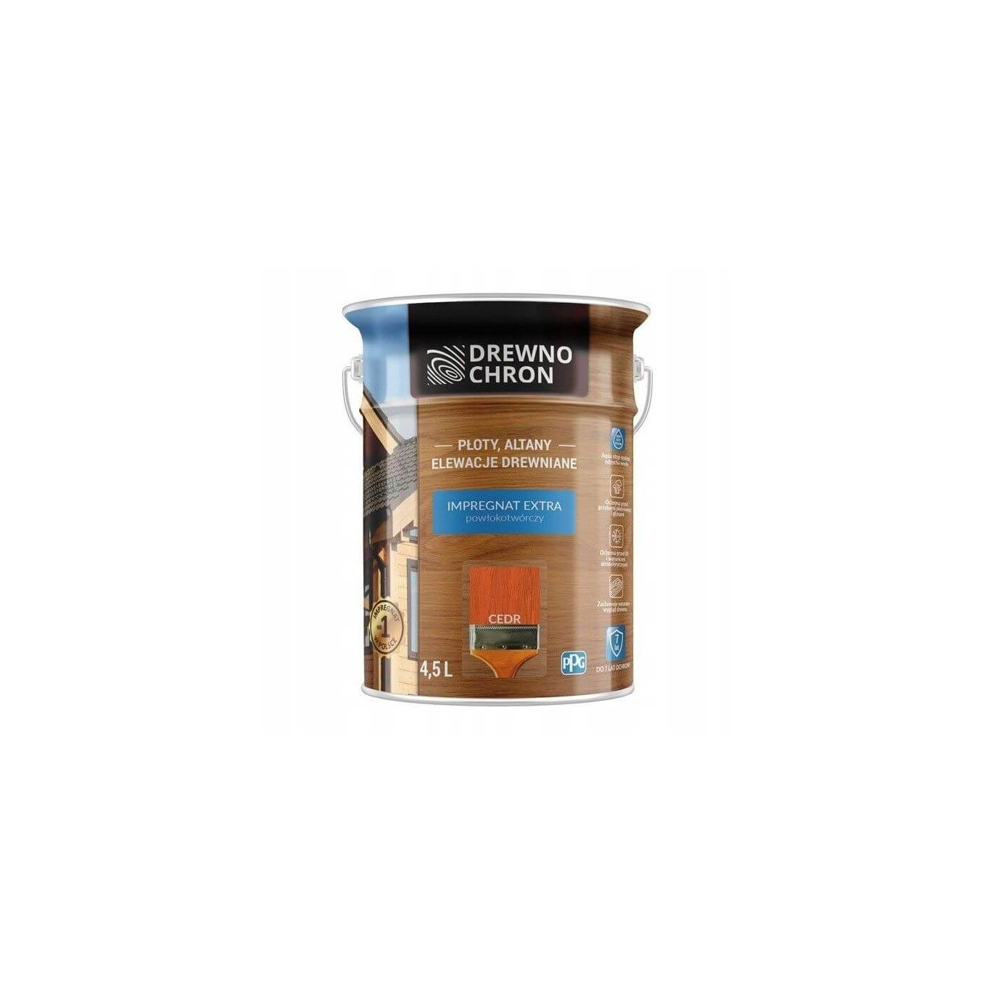 Impregnat Extra Powłokotwórczy Cedr 4,5L Drewnochron Impregnat Extra Powłokotwórczy Cedr 4,5L Drewnochron