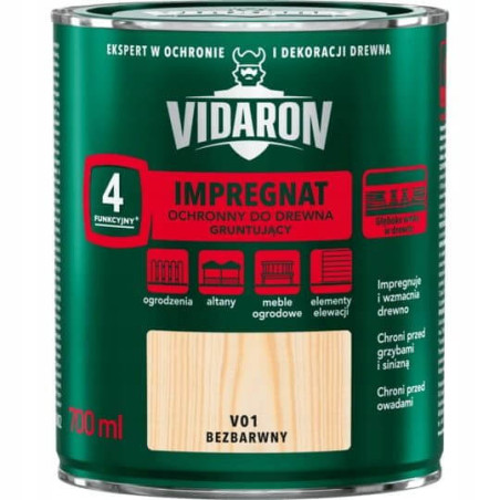 Impregnat Ochronny - Gruntujący V01 Bezbarwny 0,7L Vidaron